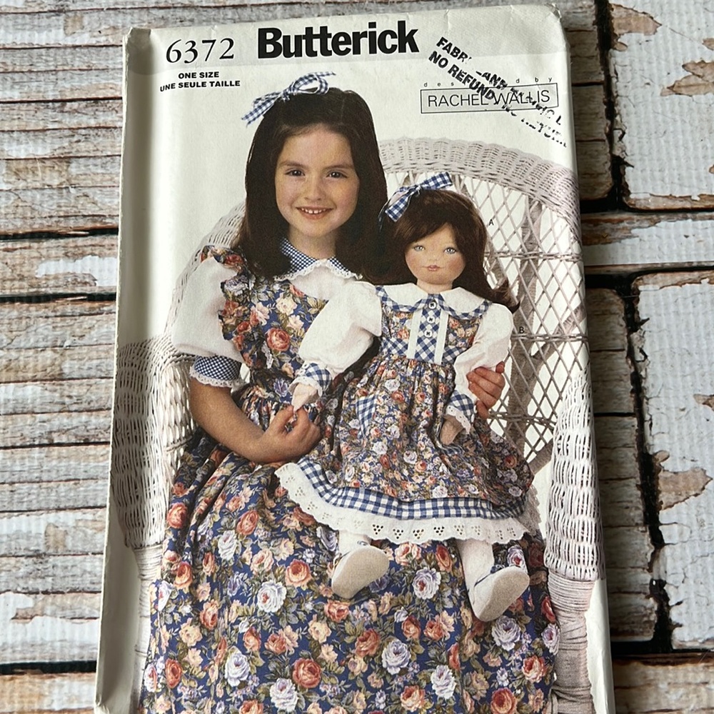 Butterick Doll Pattern, Rachel Wallis Uncut Sewing Pattern